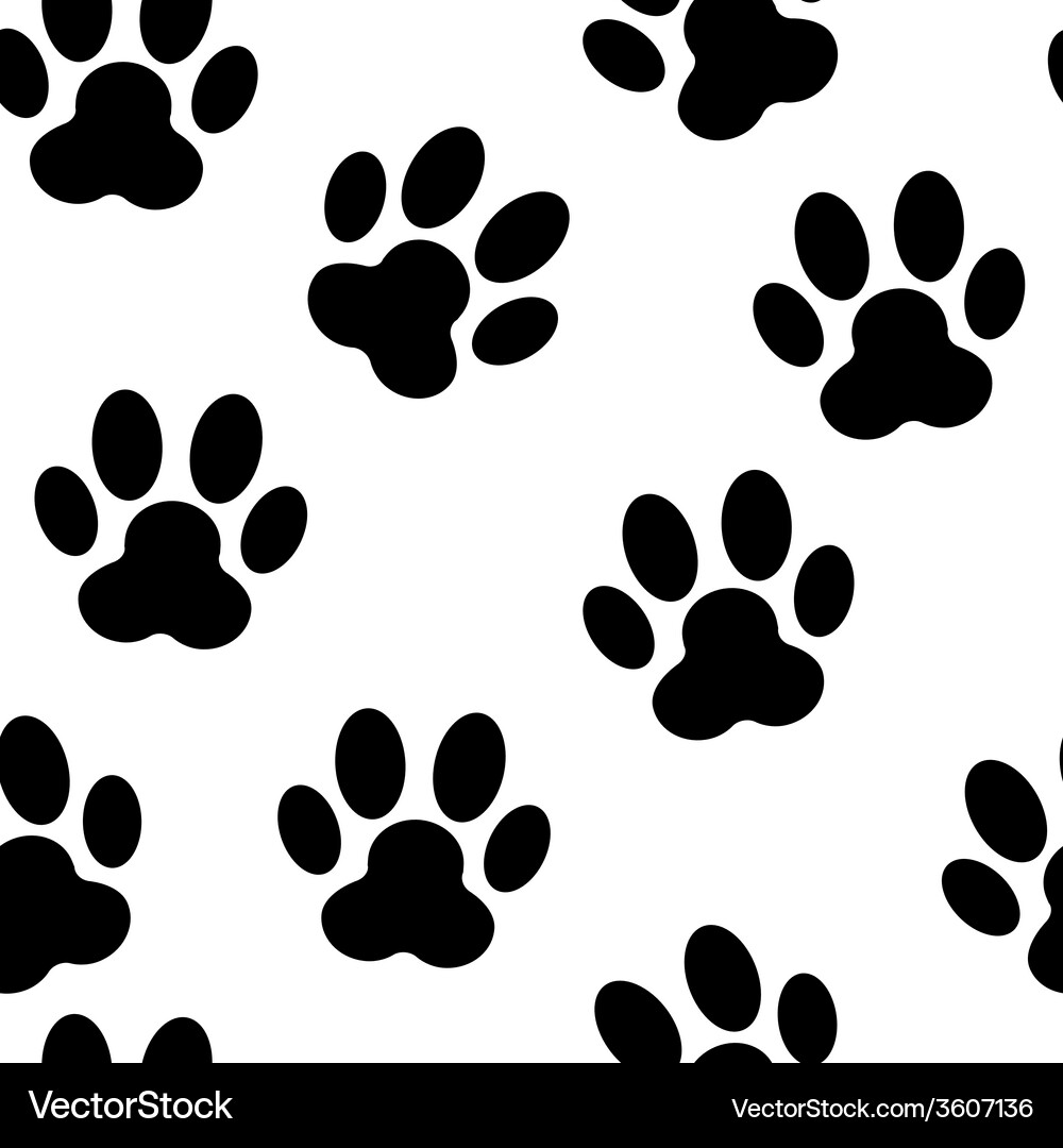 Animal paw seamless pattern background Royalty Free Vector