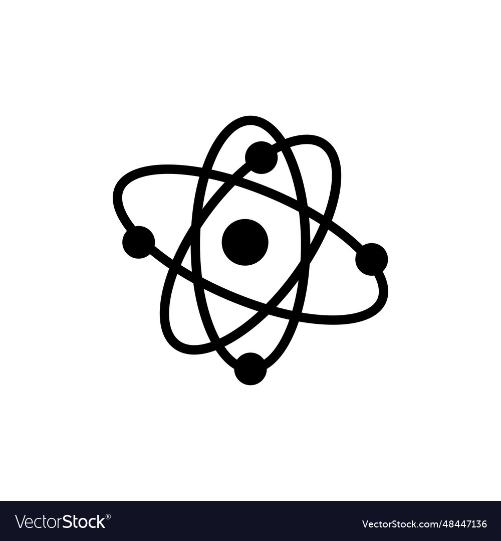 Atom icon line design template isolated