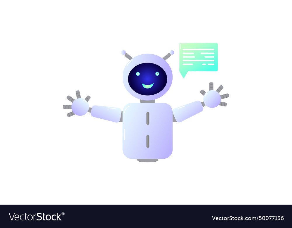 Chatbot assistant form robot with ai 3d Vector Image Chatbot assistant form robot with ai 3d