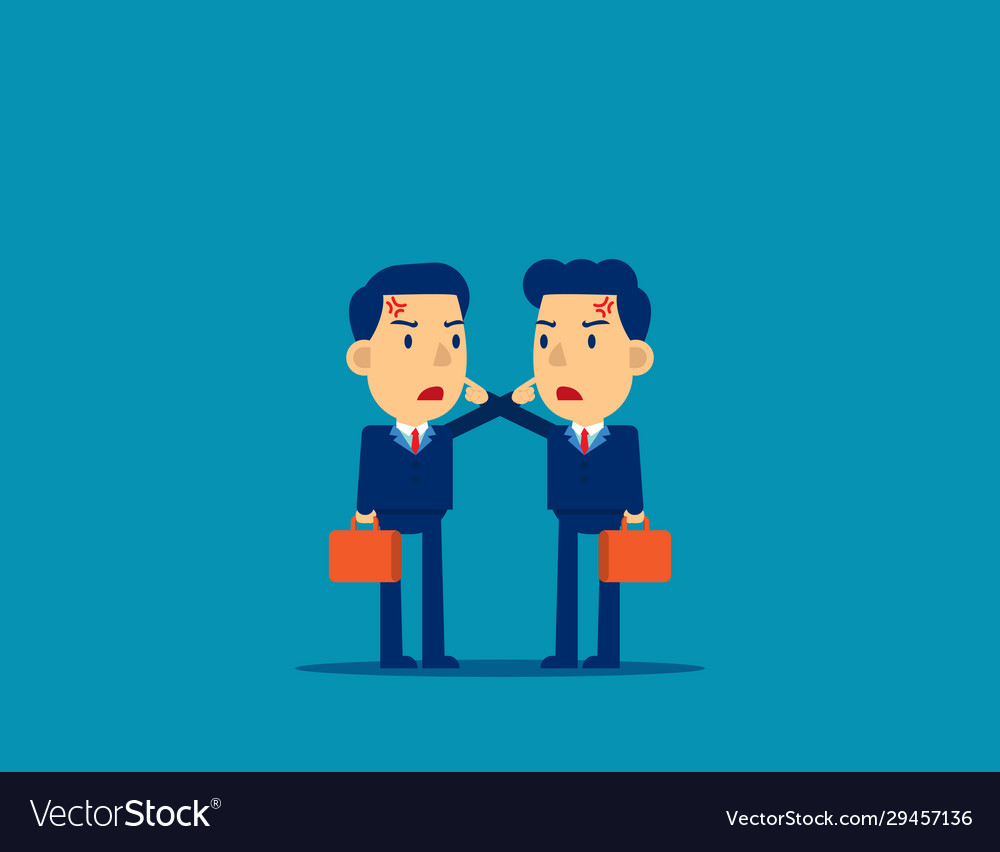 Colleagues controvert person fighting concept Vector Image