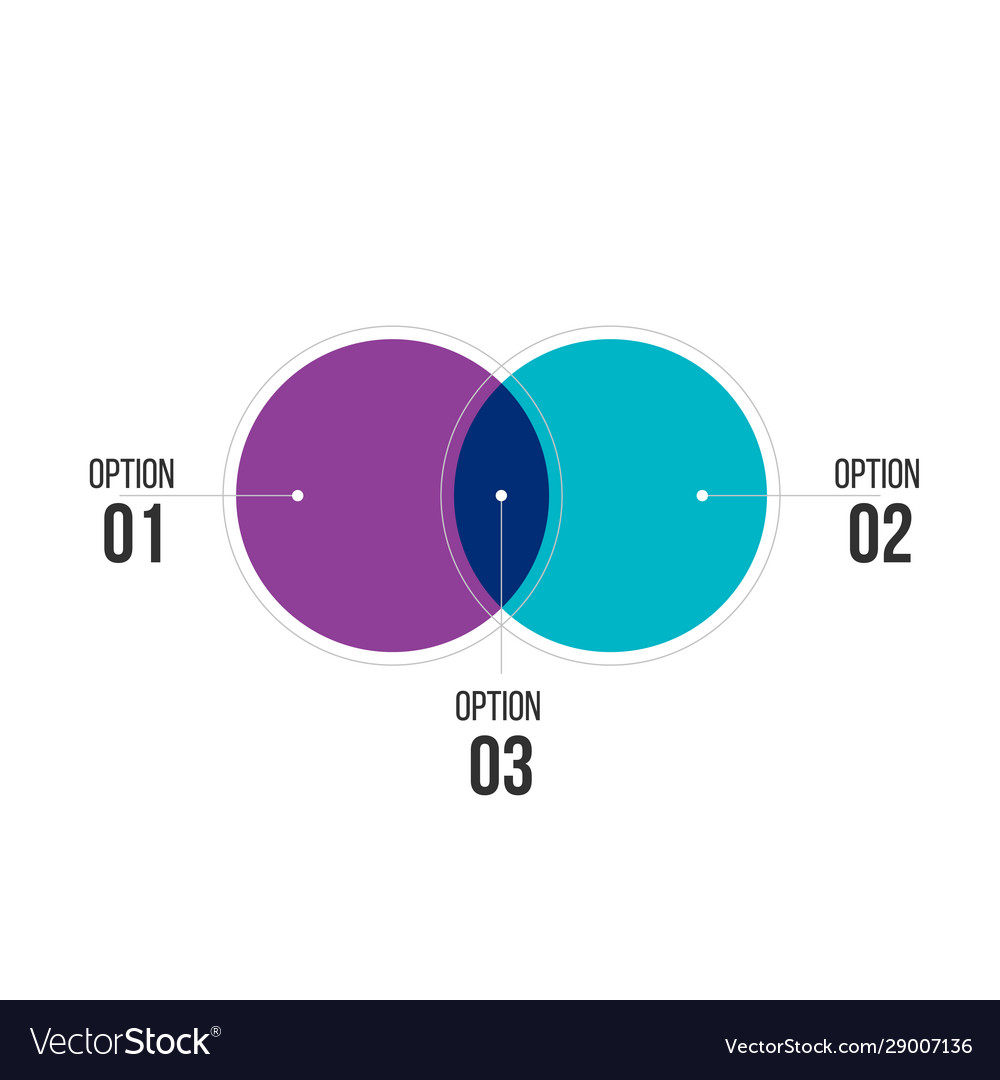 Diagram infographics for two circle design Vector Image