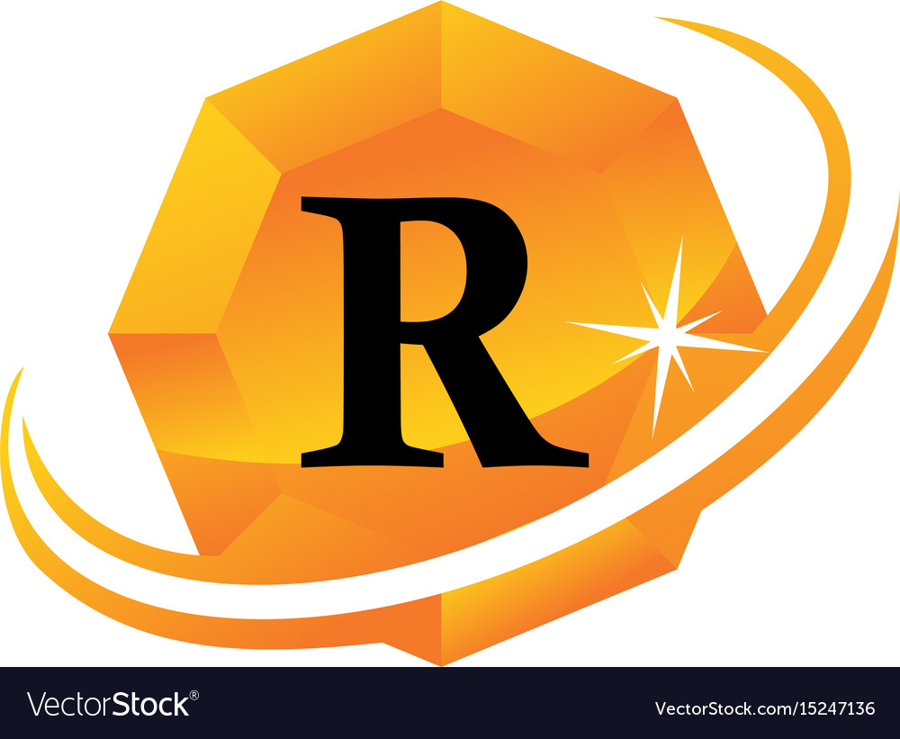 Diamond swoosh initial r