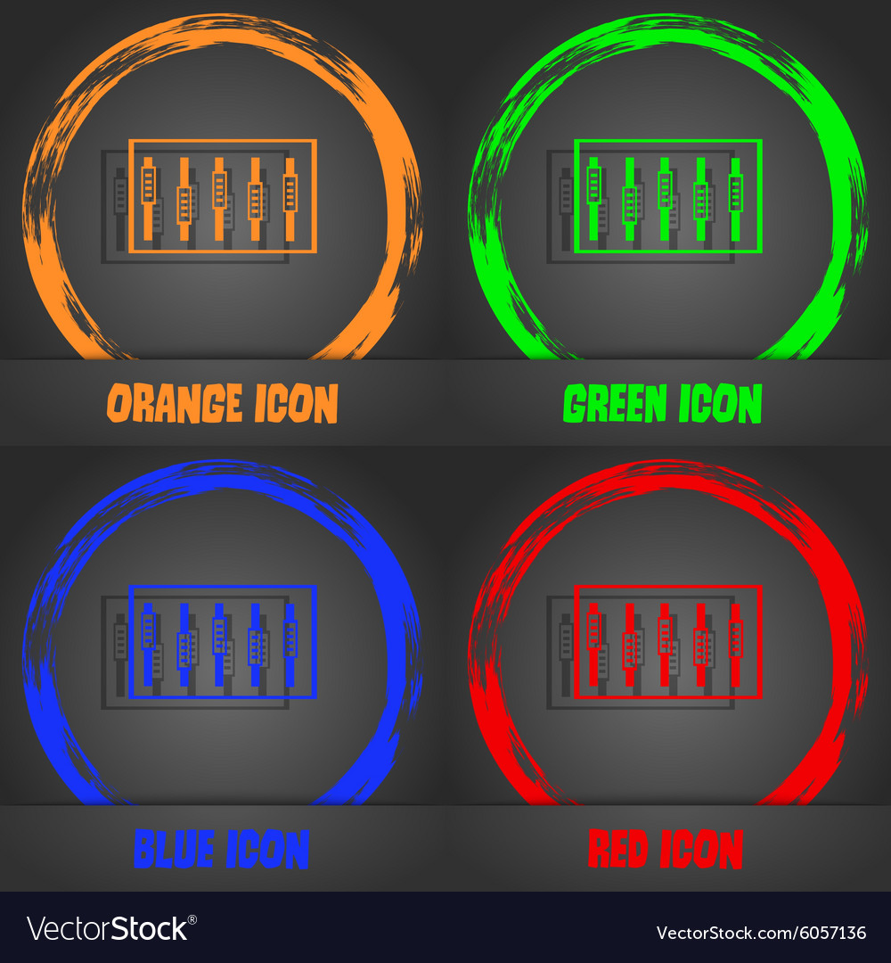Dj console mix handles and buttons level icons