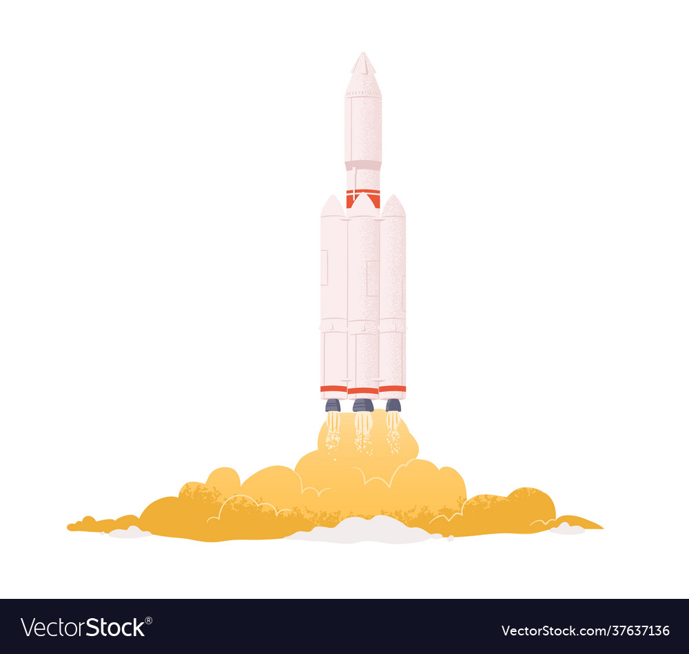 Intergalactic rocket launch spaceship takeoff Vector Image Intergalactic rocket launch spaceship takeoff