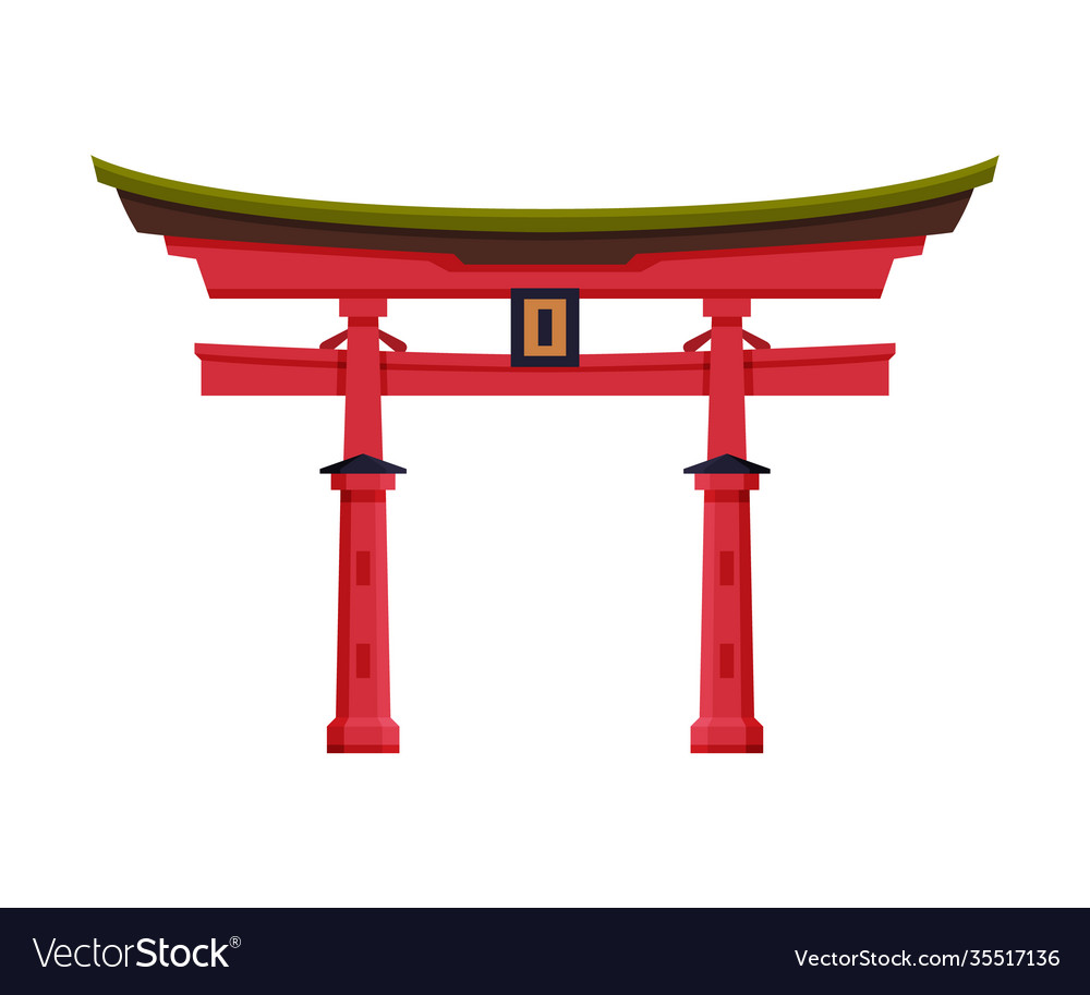 Japanese torii gate as famous city landmark Vector Image