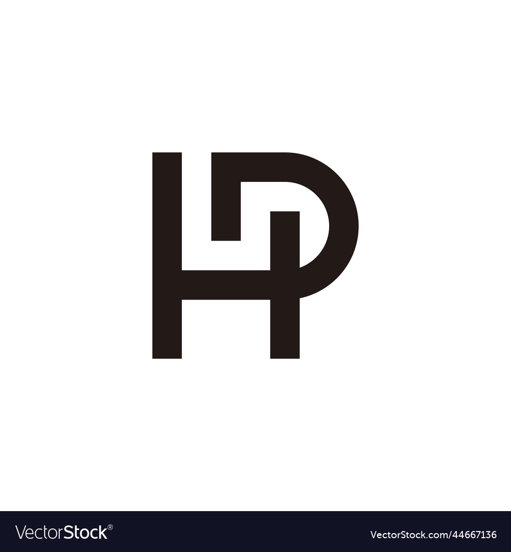 Letter h and p square curve symbol simple logo