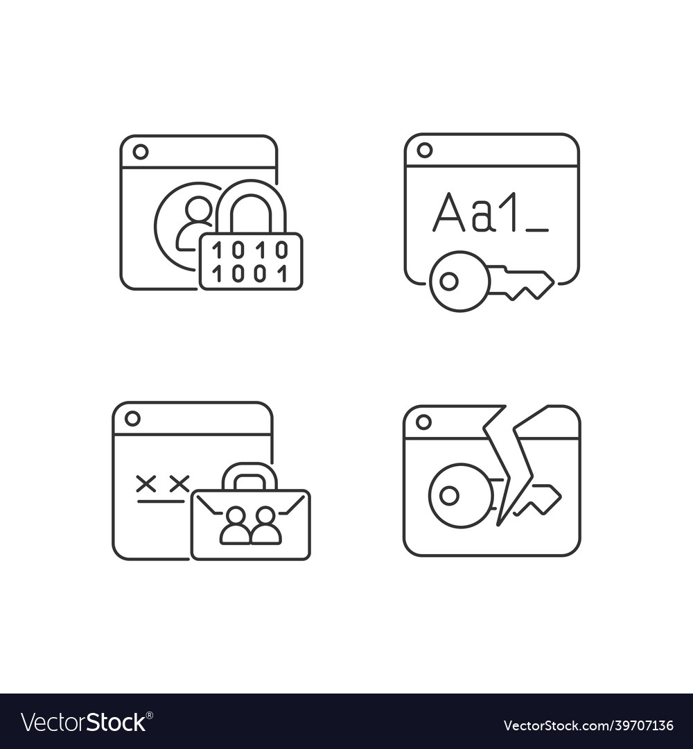 Passwort Verschlüsselung lineare Icons gesetzt