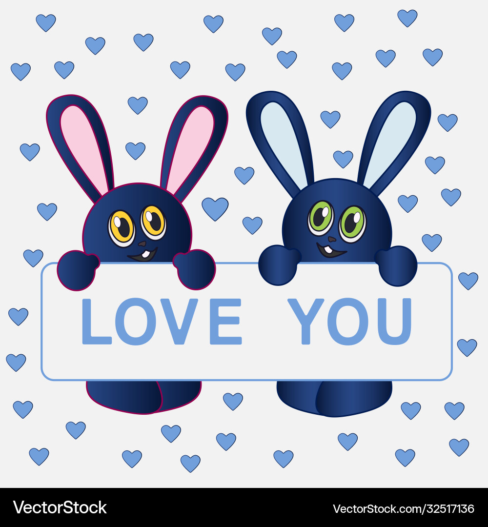 Rabbits Royalty Free Vector Image - VectorStock