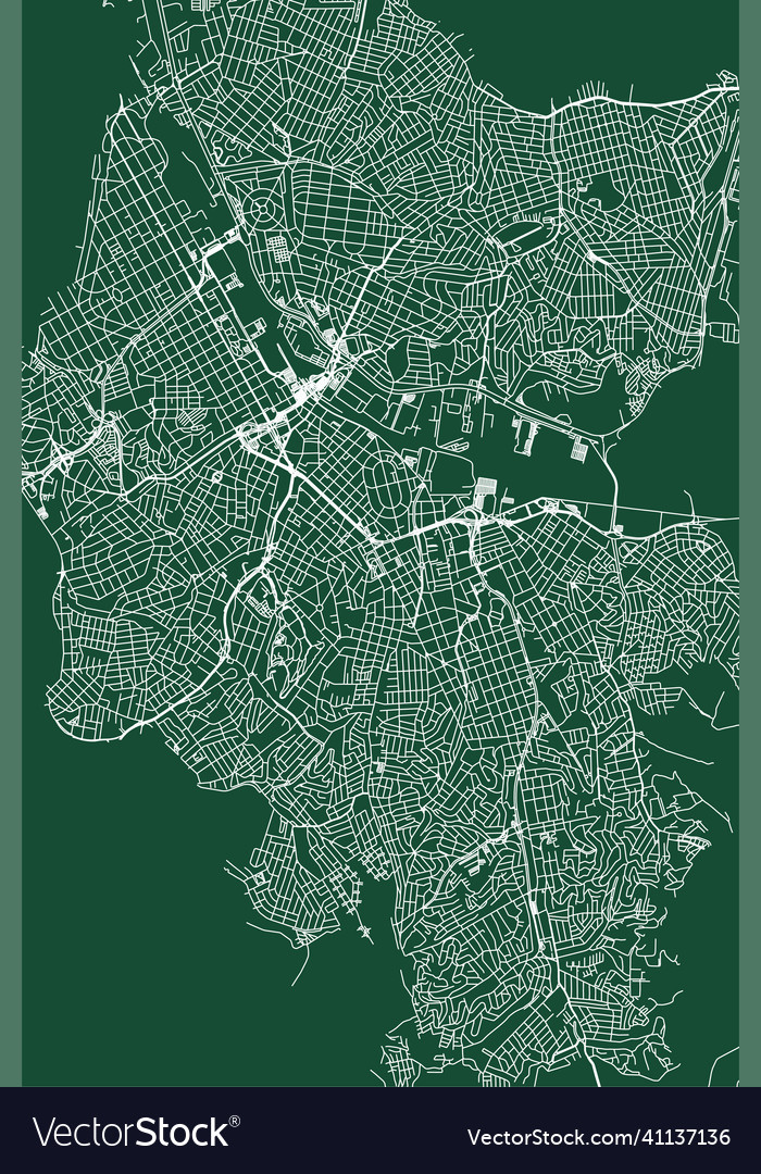 Santo andre city brazil municipality map green Vector Image