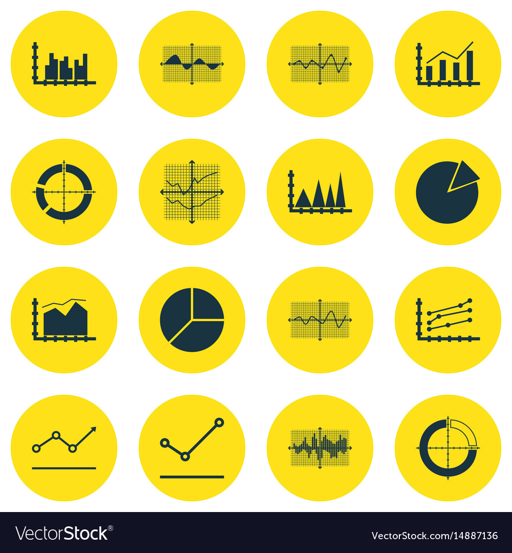 Set of graphs diagrams and statistics icons
