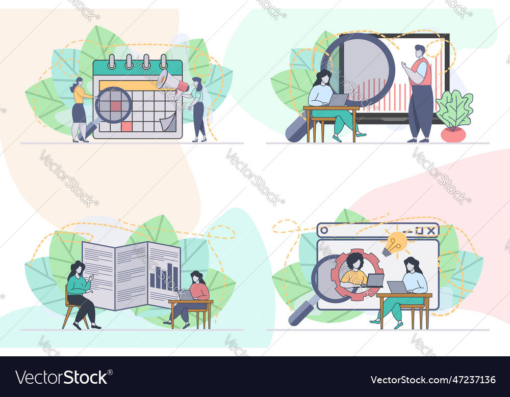 Set of web page design templates for business