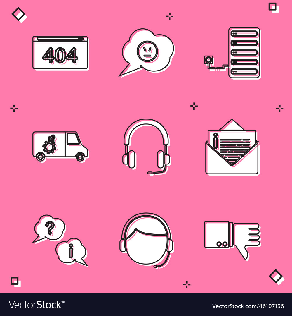 Set page with a 404 error speech bubble angry vector image Set page with a 404 error speech bubble angry