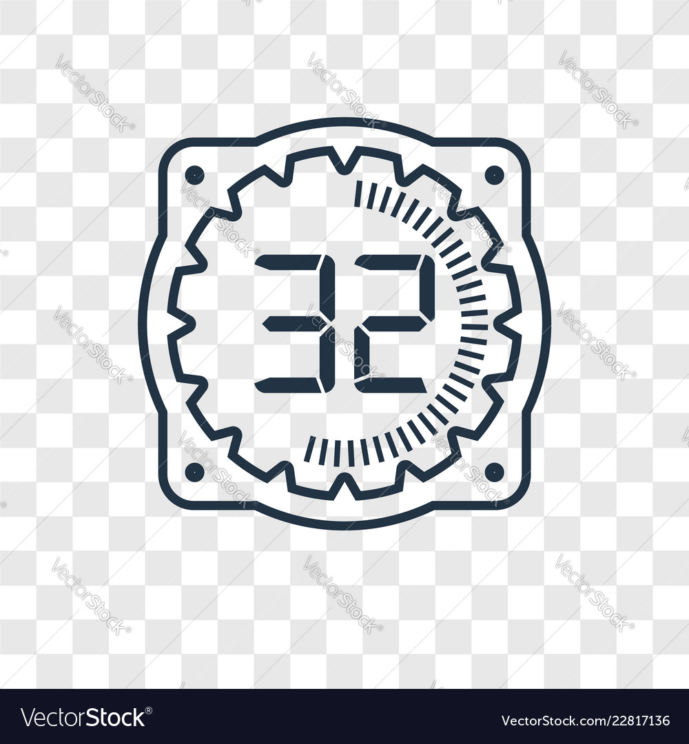 Time concept linear icon isolated on transparent vector image Time concept linear icon isolated on transparent