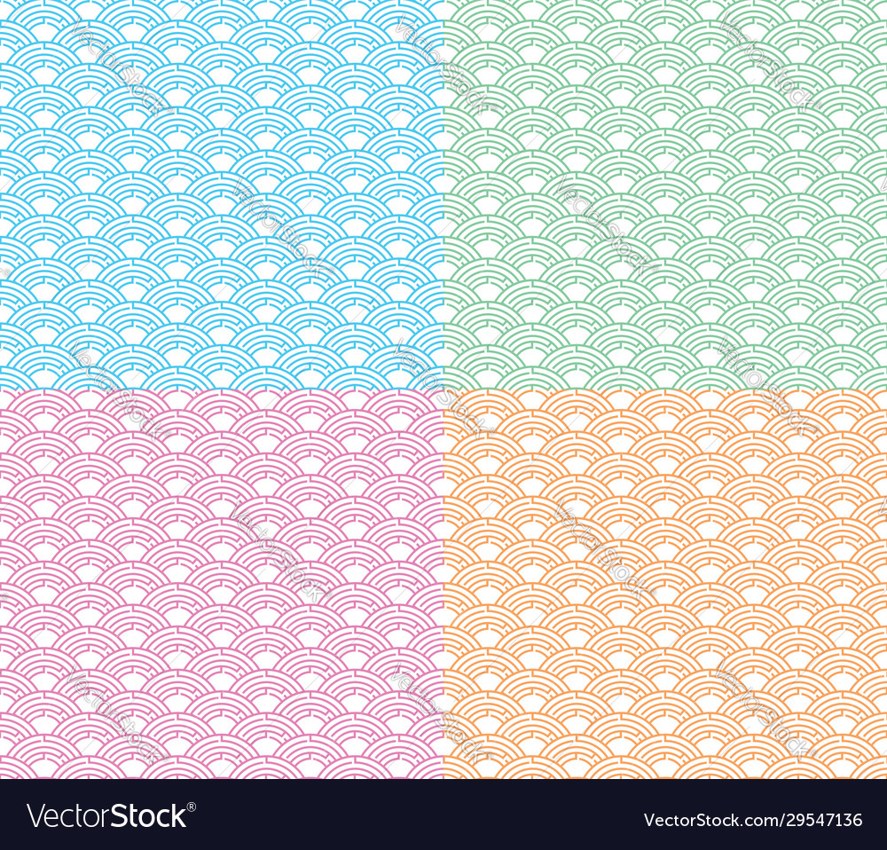 Wave seamless pattern set modern abstract