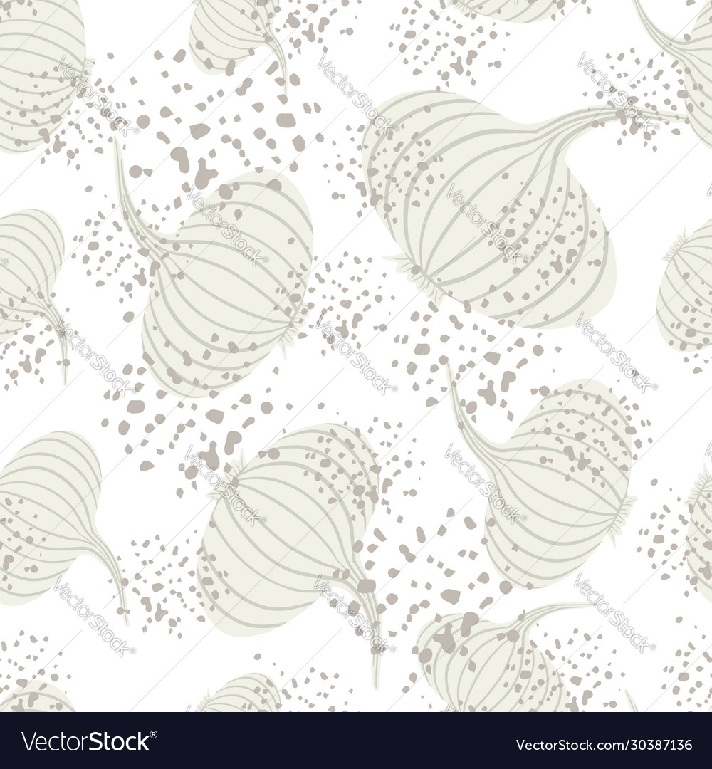 White onion seamless pattern on backdrop
