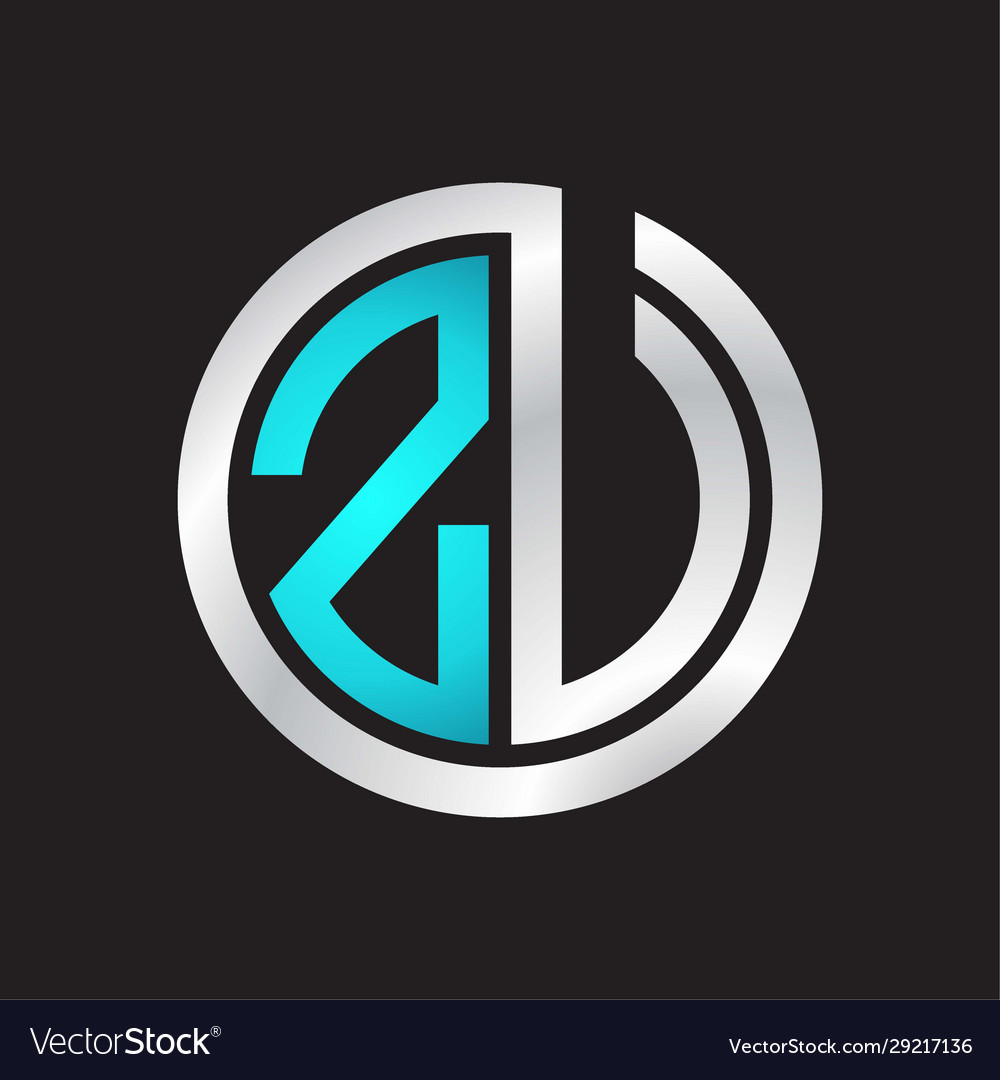 Zu initial logo linked circle monogram