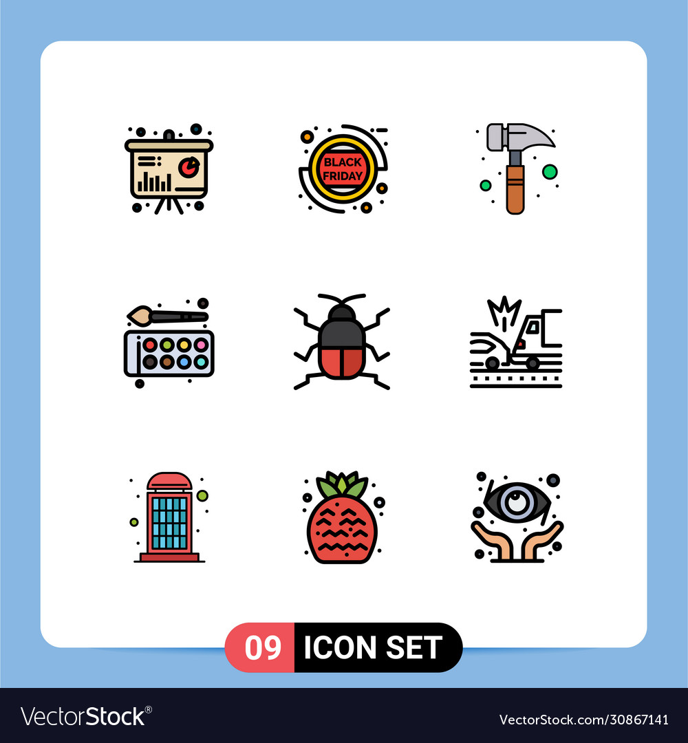 9 creative icons modern signs and symbols bug