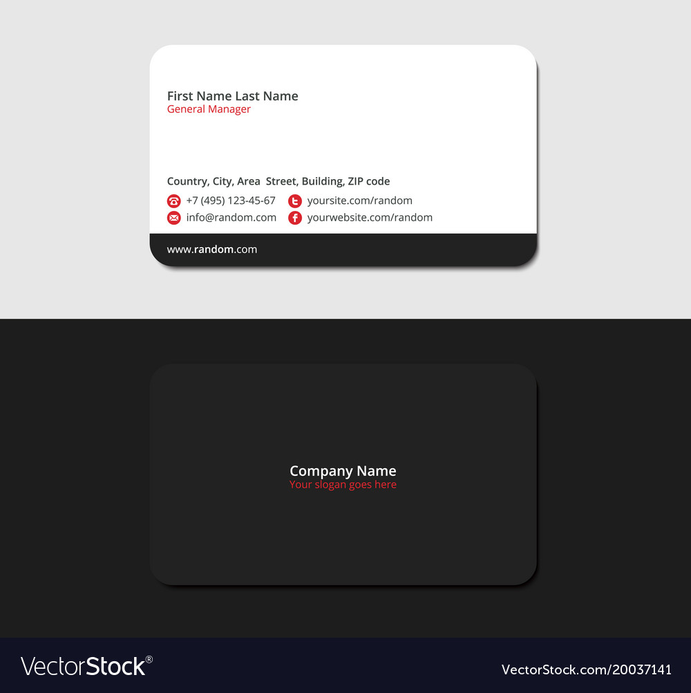 Black and white business card