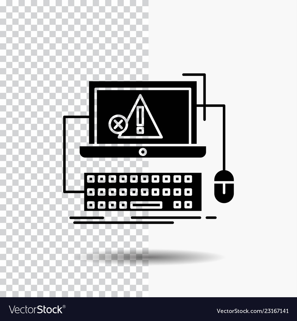 Computer crash error failure system glyph icon vector image Computer crash error failure system glyph icon