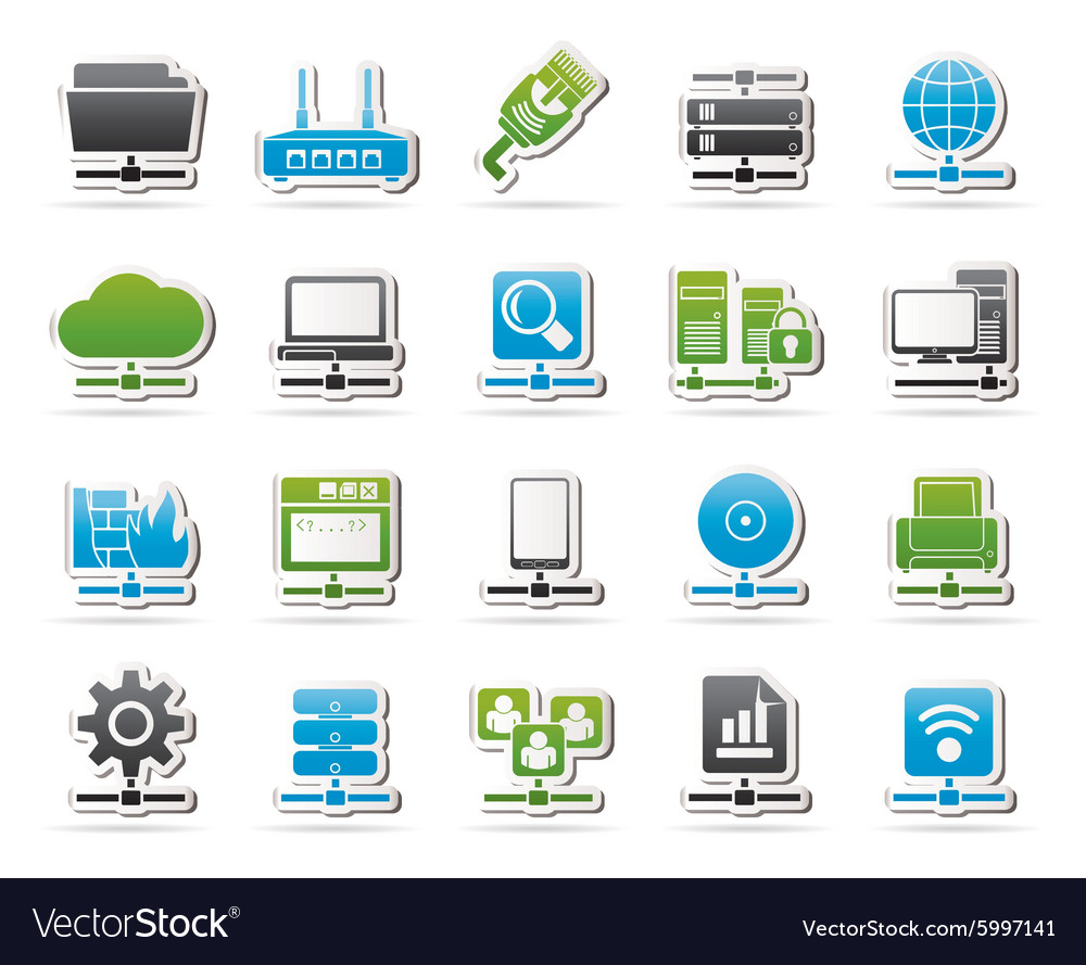 Computer network and internet icons