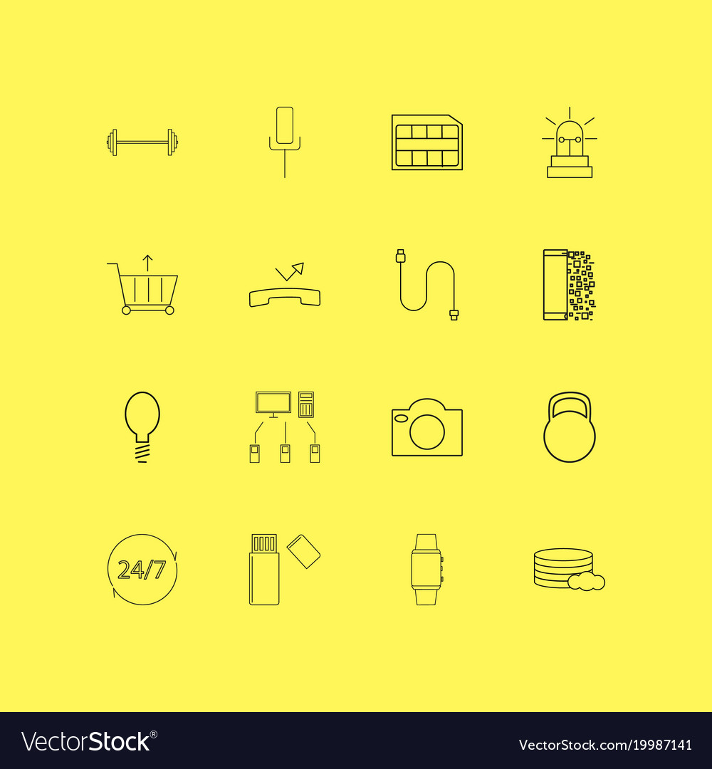 Devices linear icon set simple outline icons