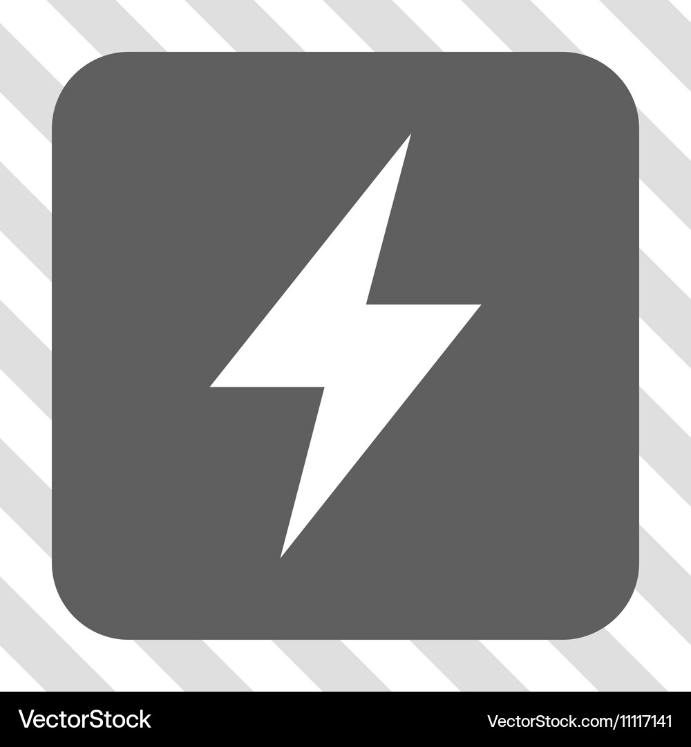 Electric strike rounded square button Royalty Free Vector