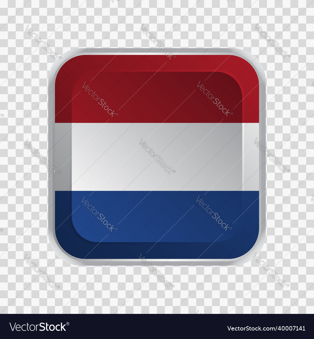 Flagge der Niederlande auf quadratischen Knopf