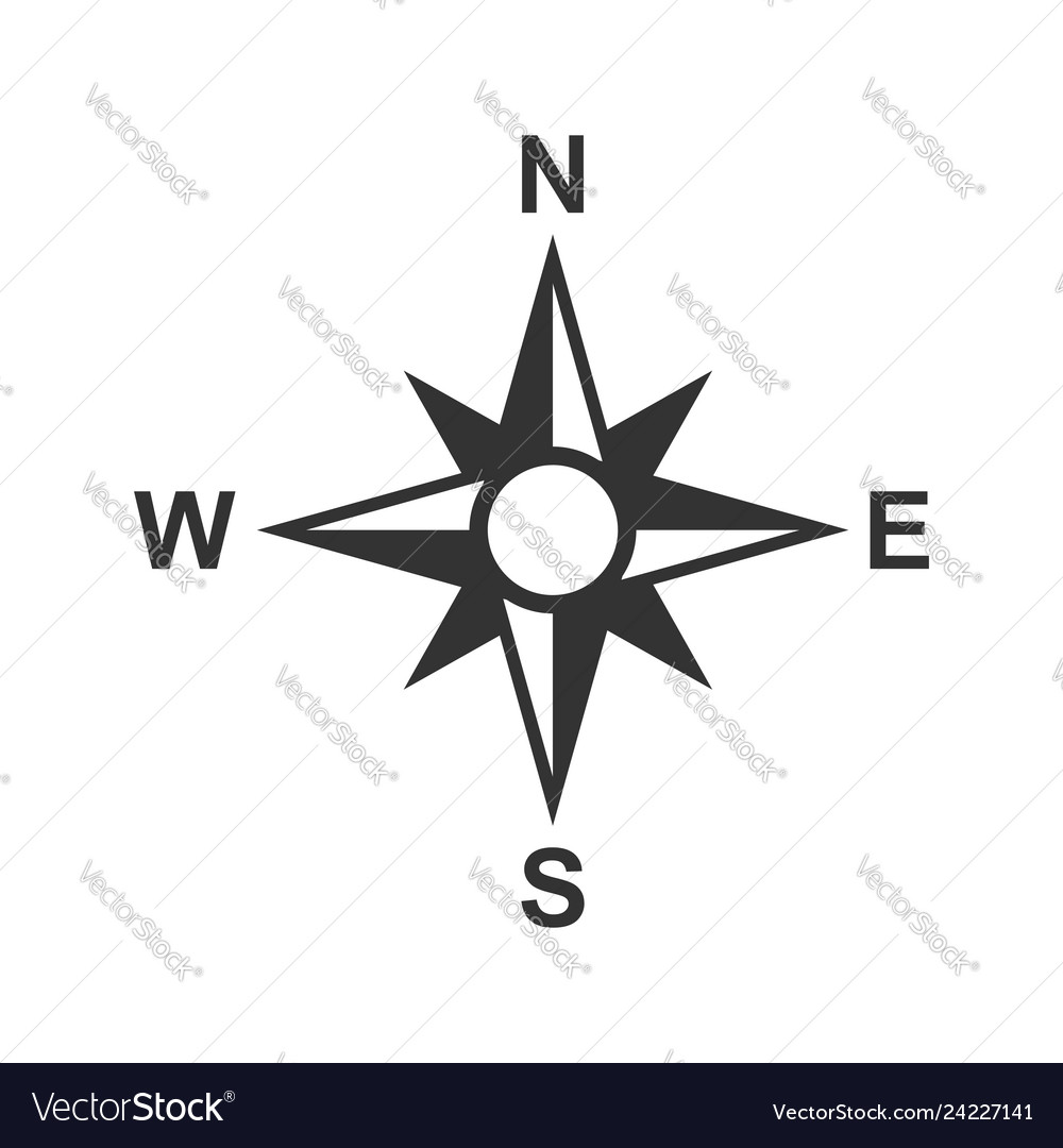 Global navigation icon in flat style compass gps Vector Image