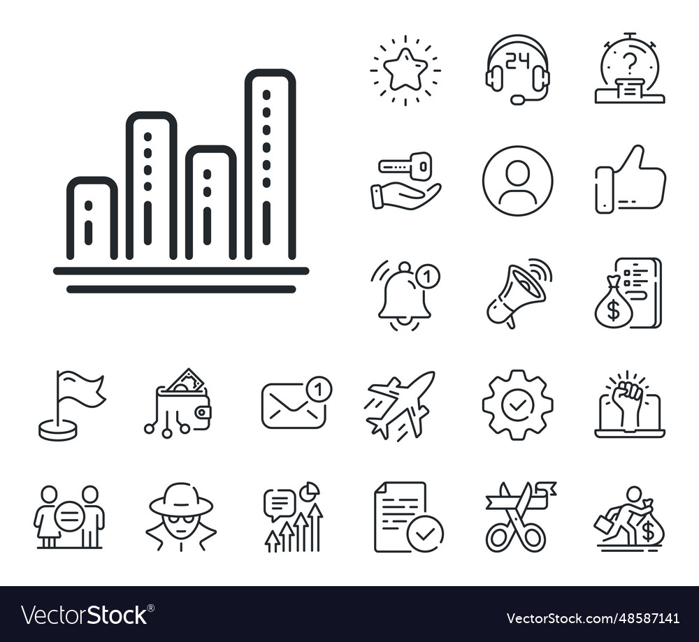 Graph line icon column chart sign salaryman vector image Graph line icon column chart sign salaryman
