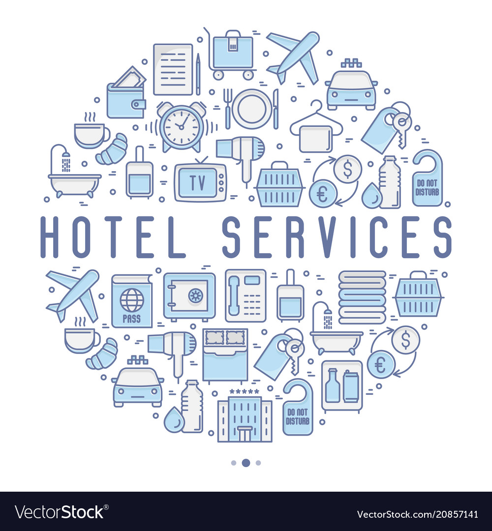 Hotel services concept in circle