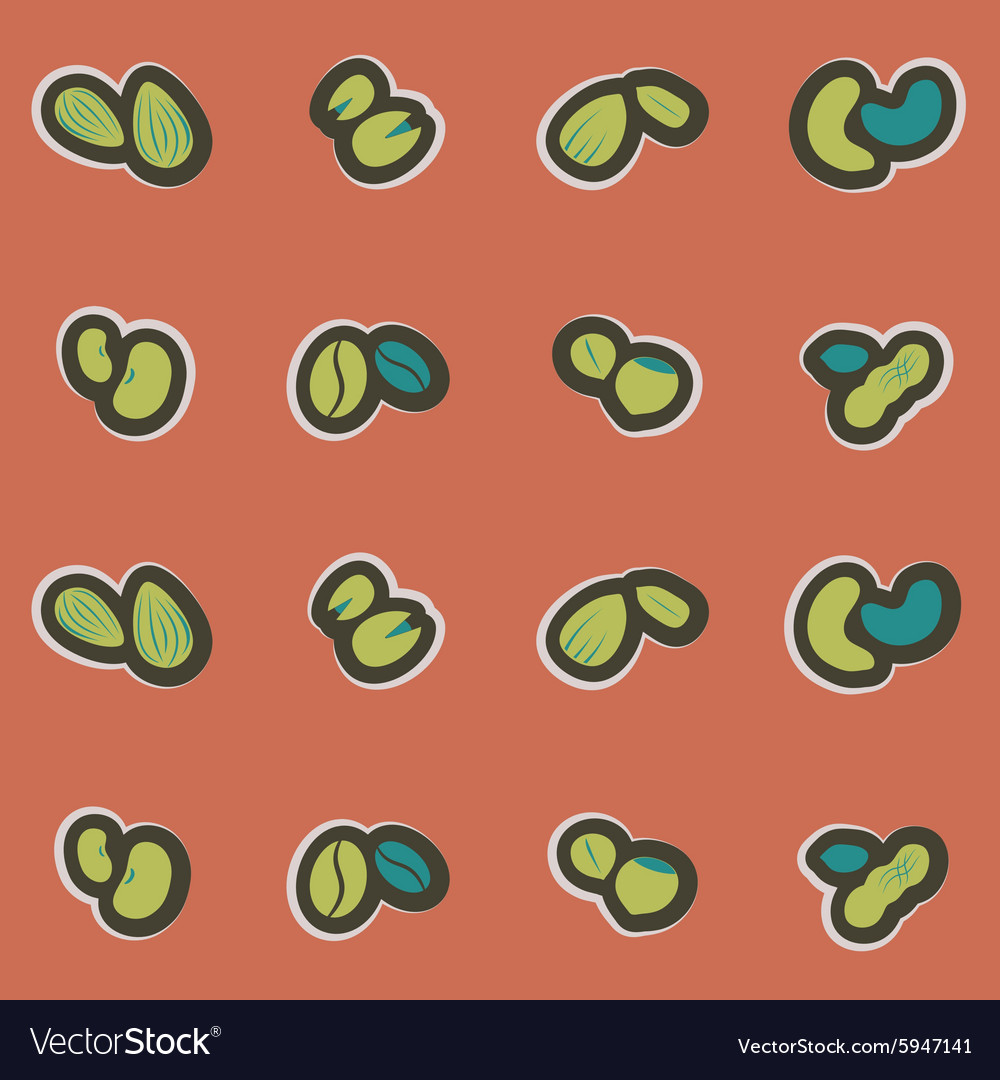 Seamless background with beans and nuts