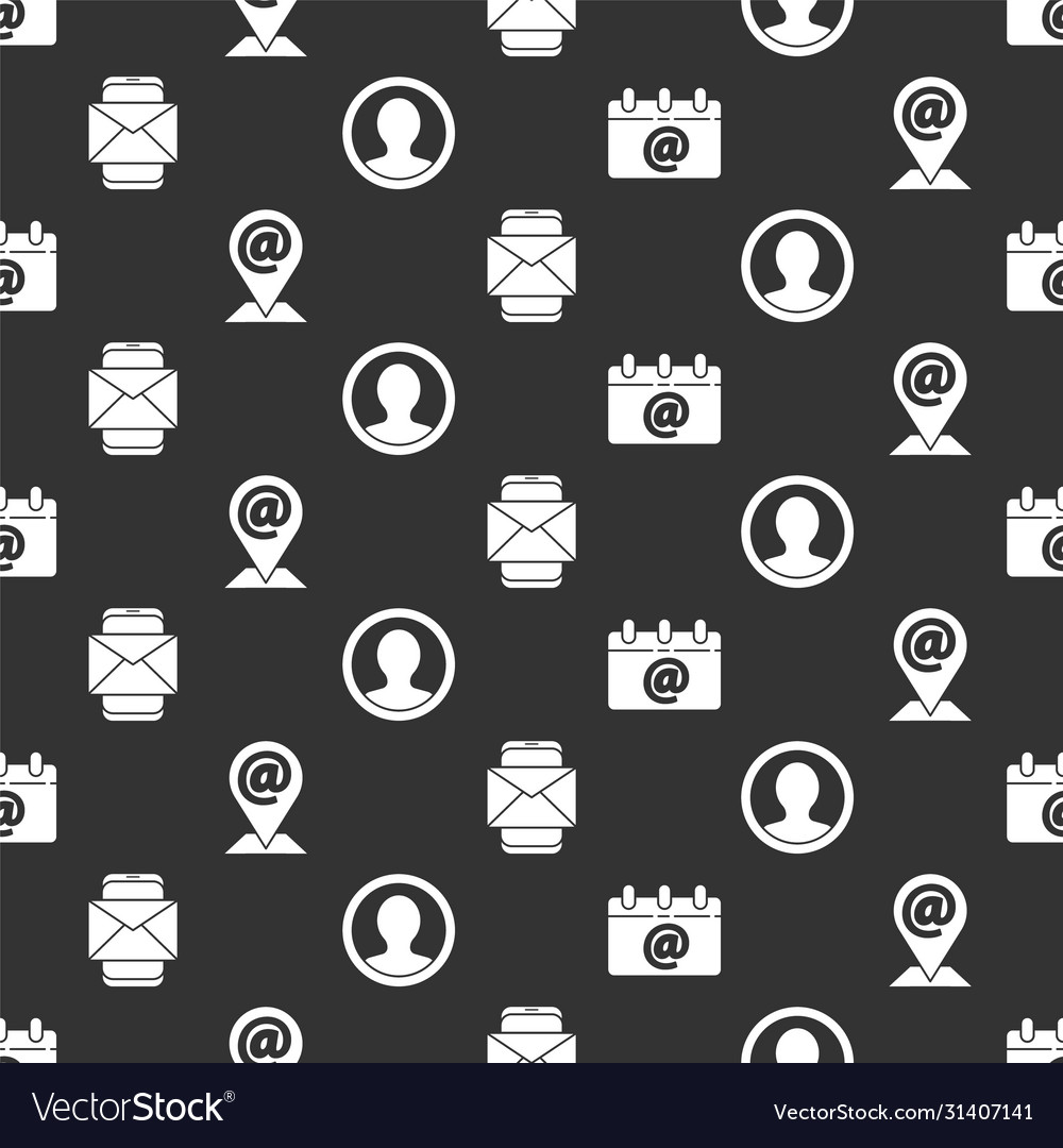 Set calendar with email location and mail e vector image Set calendar with email location and mail e