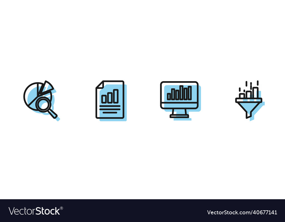 Zeilenmonitor mit Diagramm-Suchdaten festlegen vector image Zeilenmonitor mit Diagramm-Suchdaten festlegen