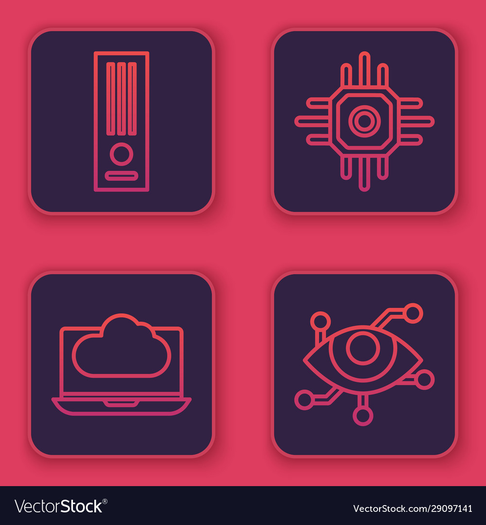 Set line video game console cloud technology data Vector Image Set line video game console cloud technology data