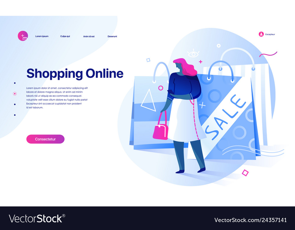 Shopping online on website or mobile application Vector Image