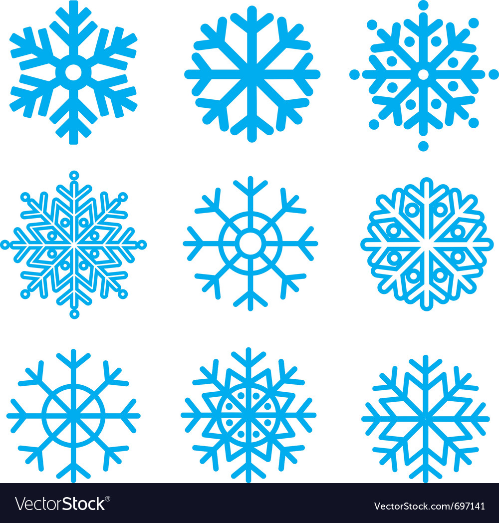Snowflakes collection element for design