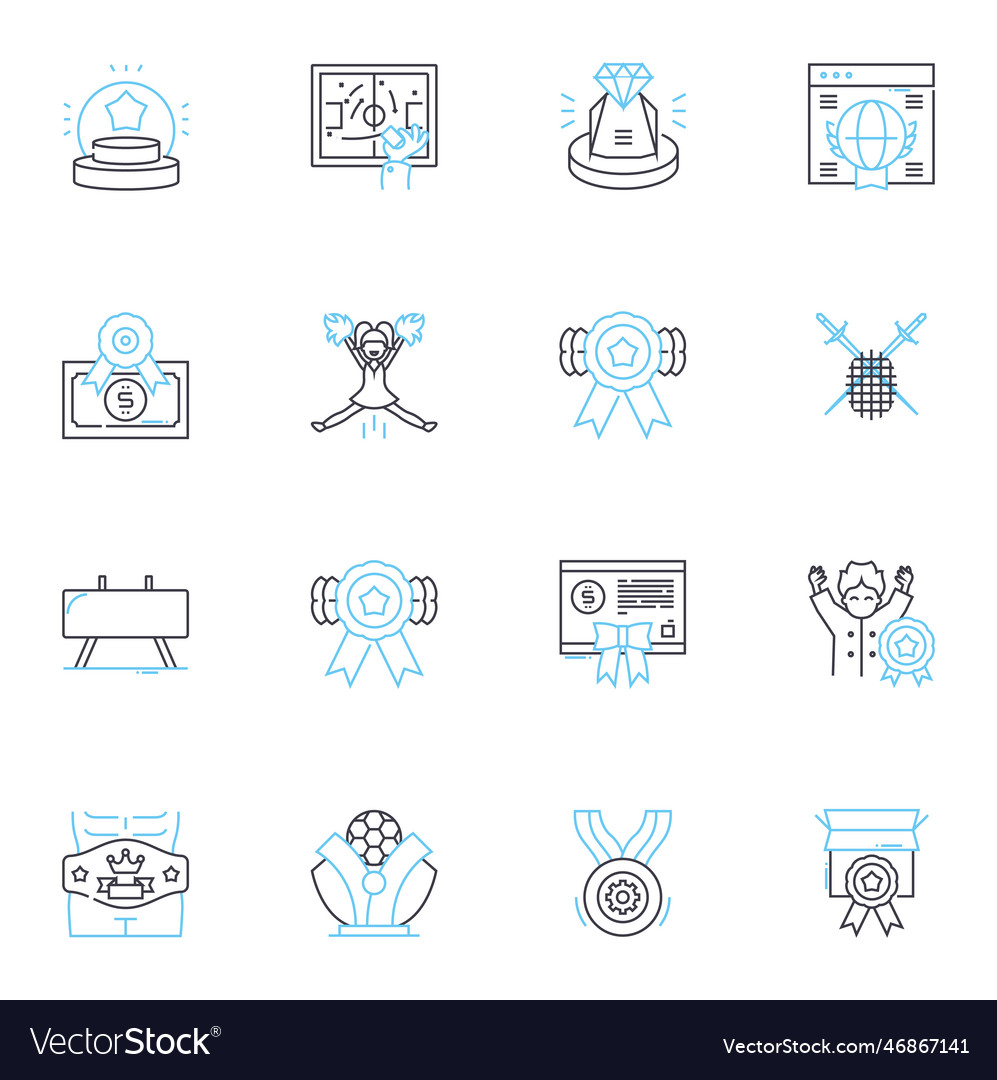 Supervision linear icons set oversight vector image Supervision linear icons set oversight