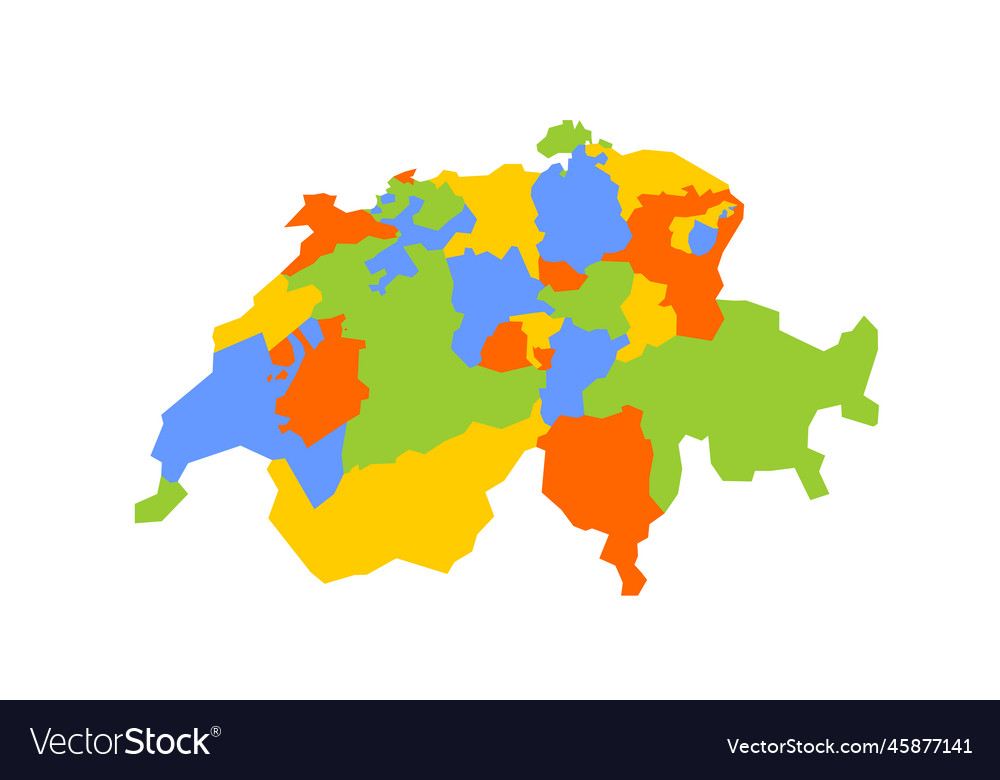 Switzerland Political Map Of Administrative Vector Image