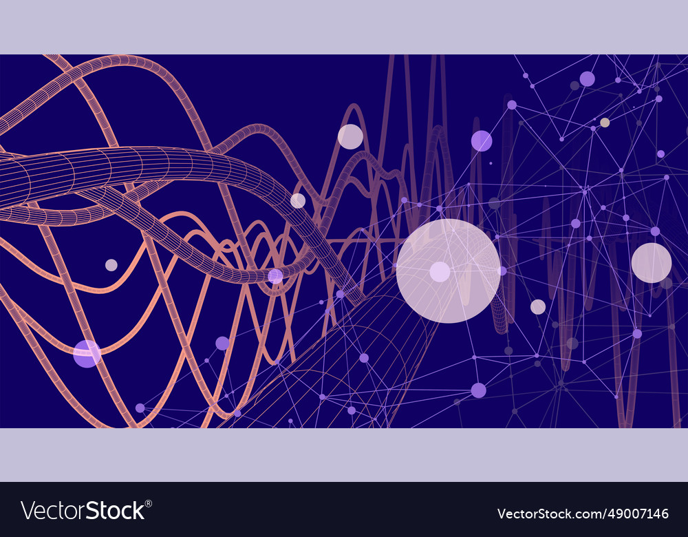 Abstract background with a wireframe dynamic Vector Image