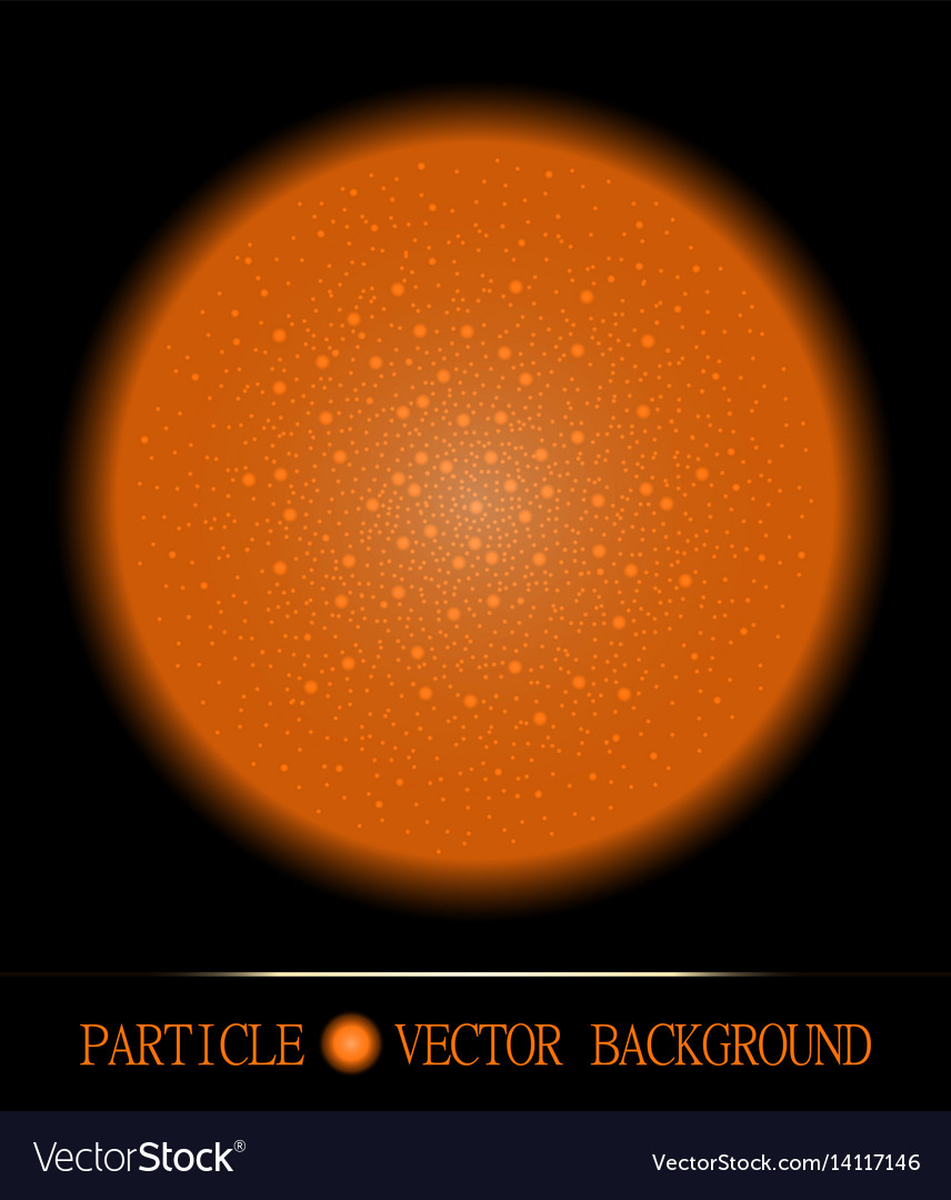 Abstract orange shpere of glowing light particles