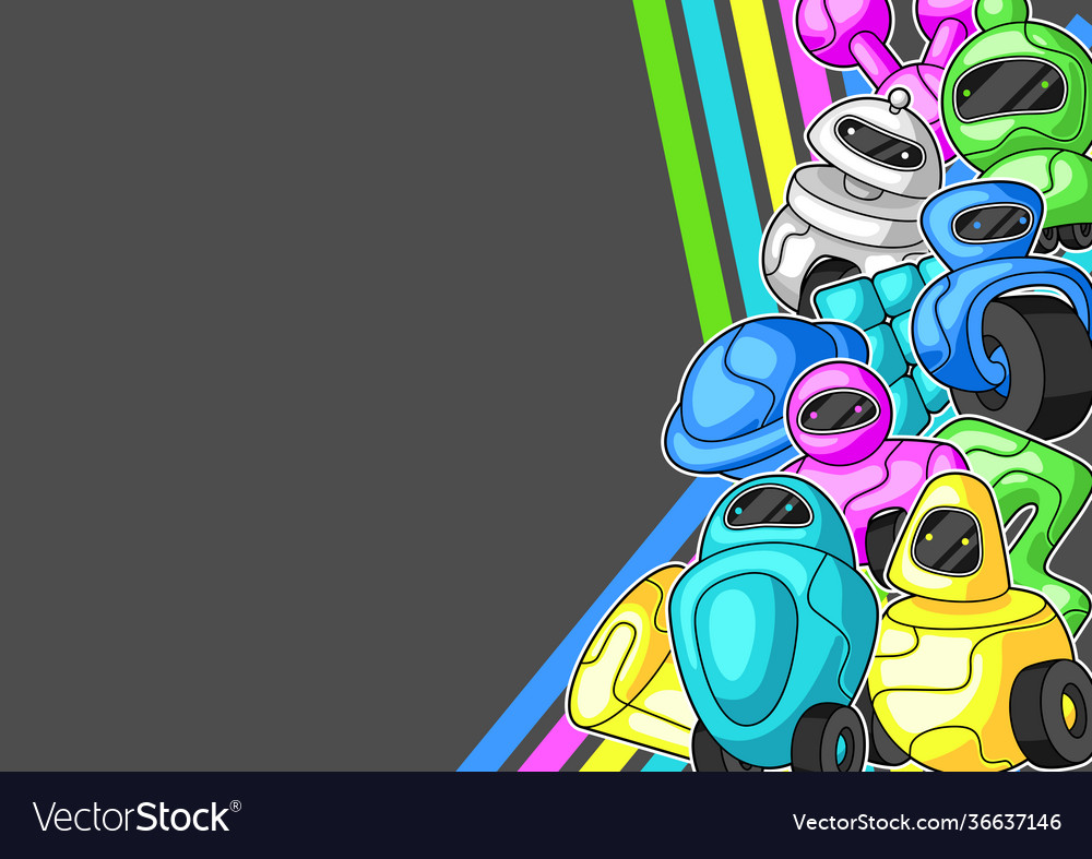 Background with robots vector image Background with robots