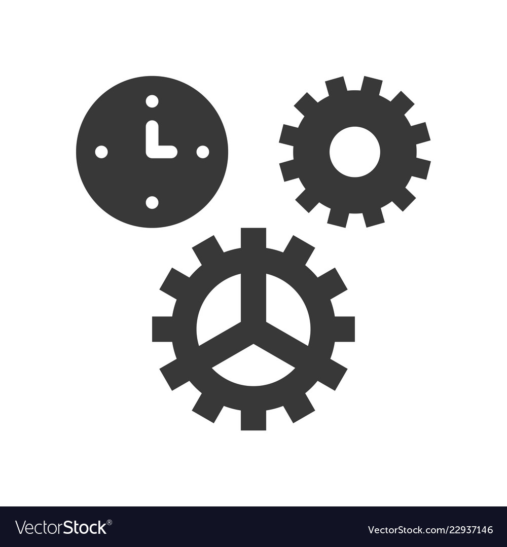 Clock and gear time management or maintain icon Vector Image