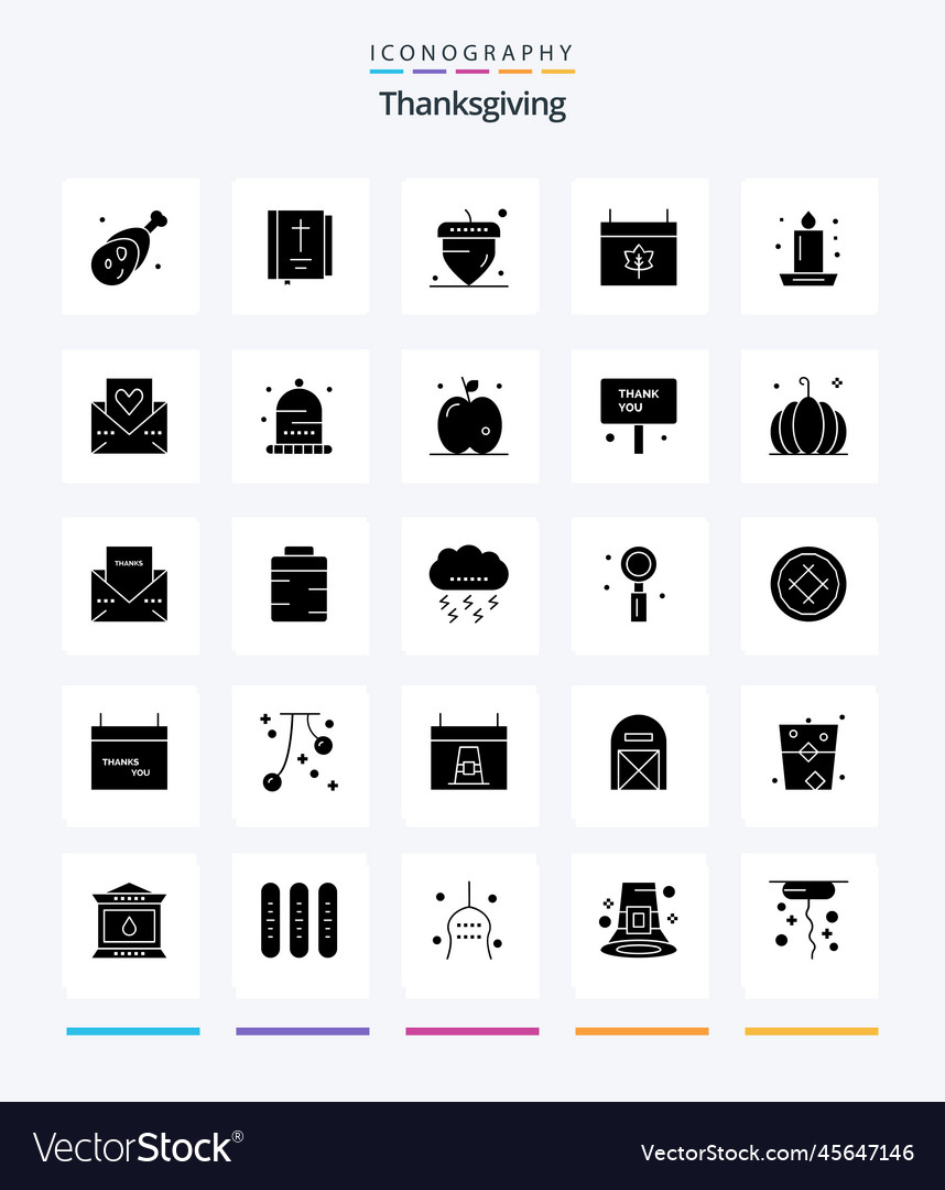 Creative thanks giving 25 glyph solid black icon