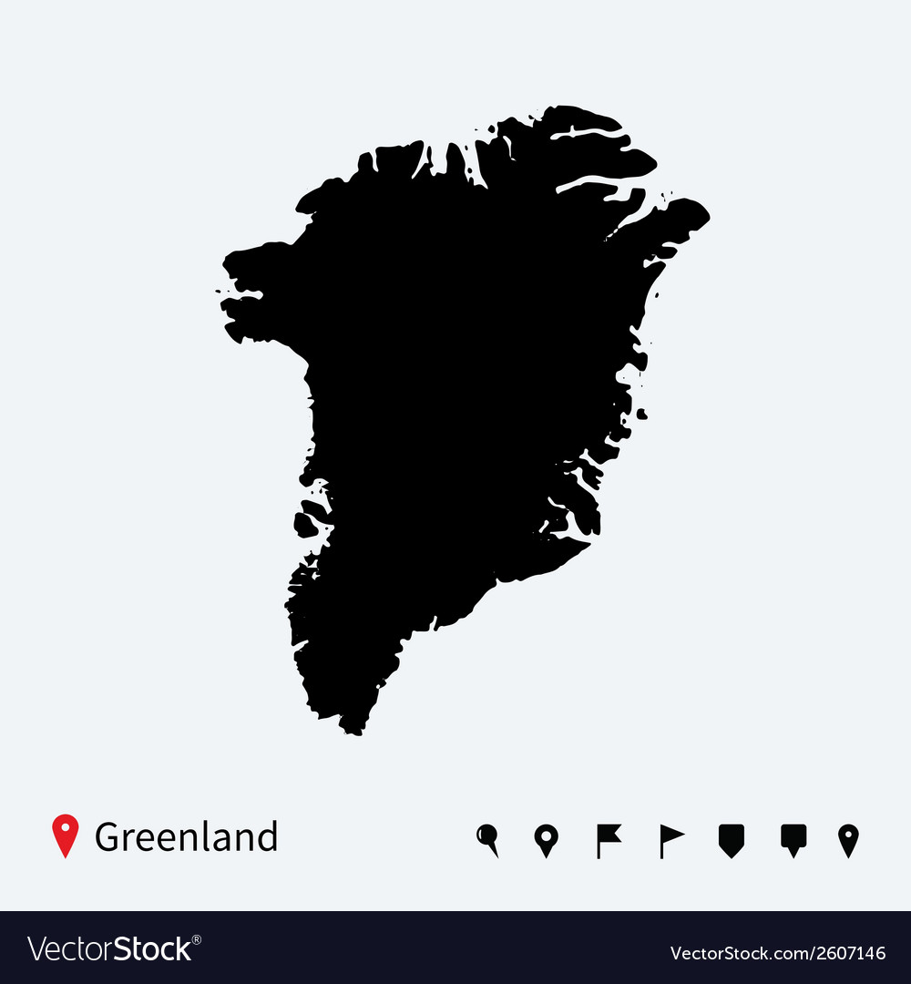 Detailed Greenland Map with Navigation Icons