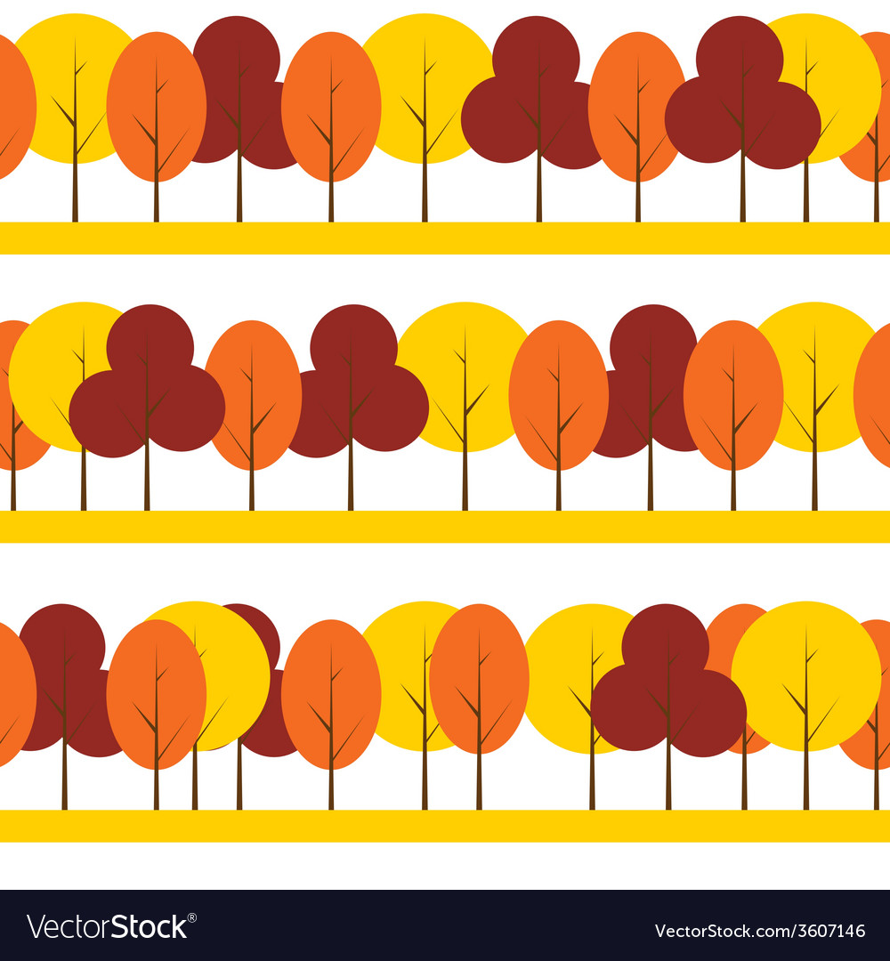 Different trees natural seamless pattern