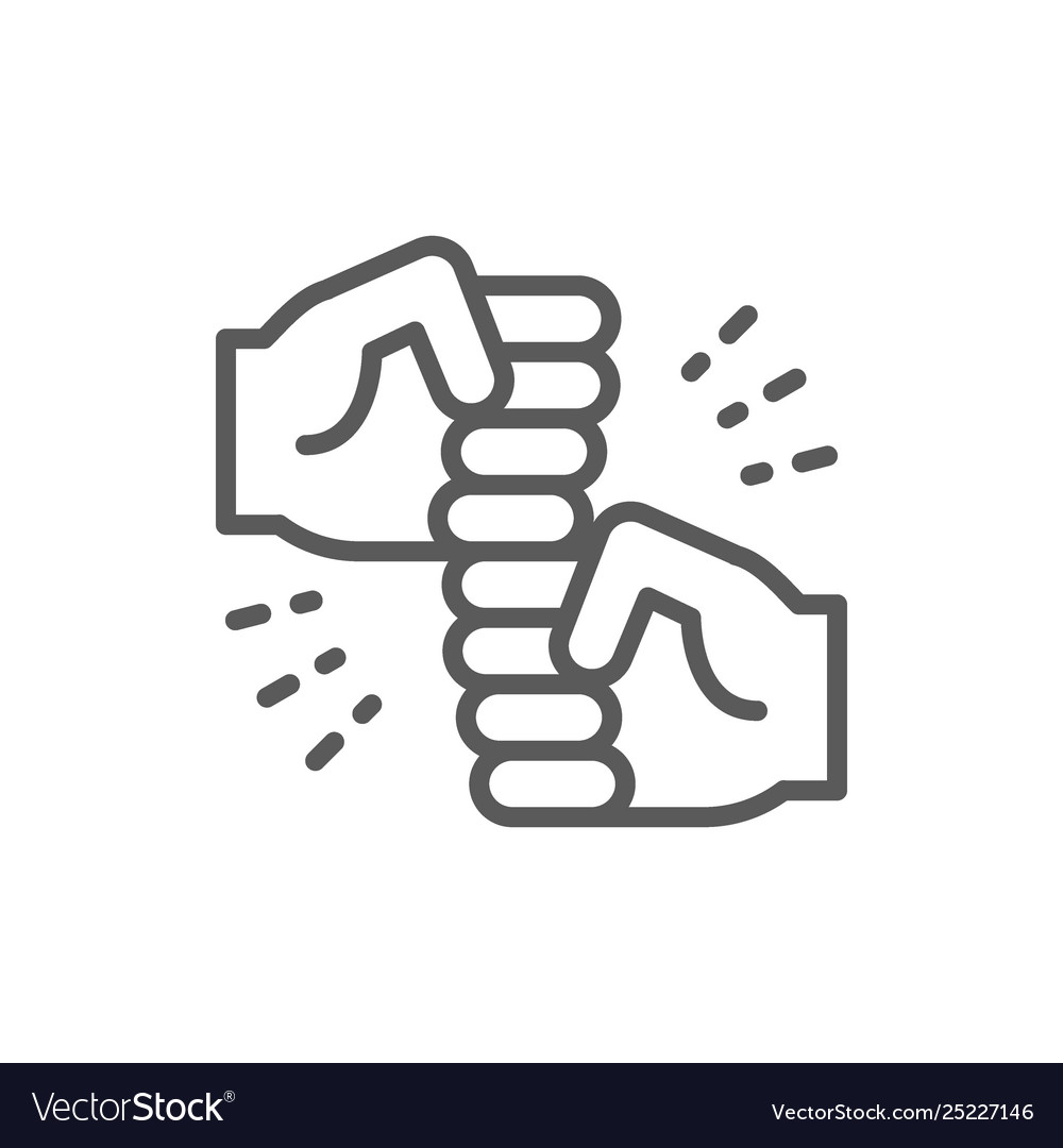 Friendly gestures joyous punches line icon Vector Image