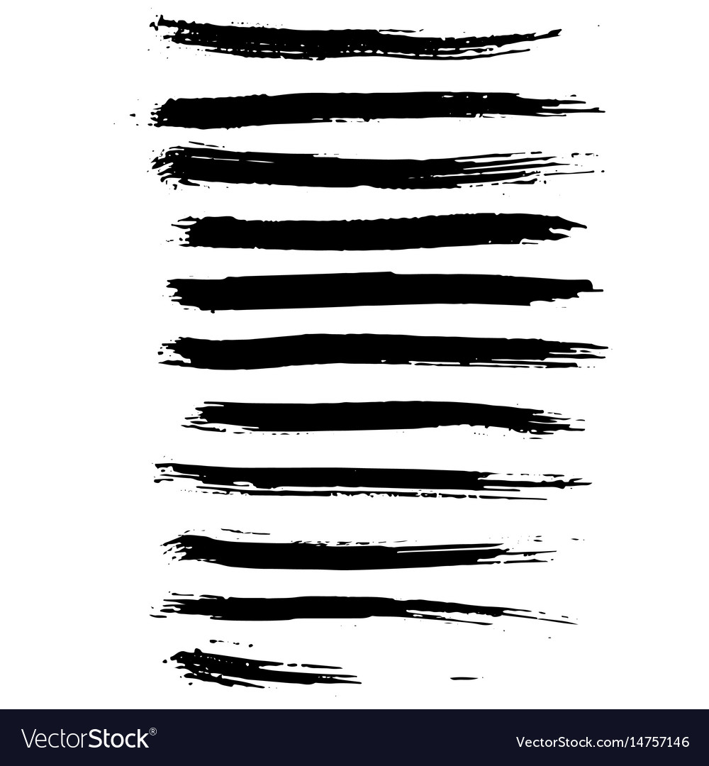 Ink brush strokes set