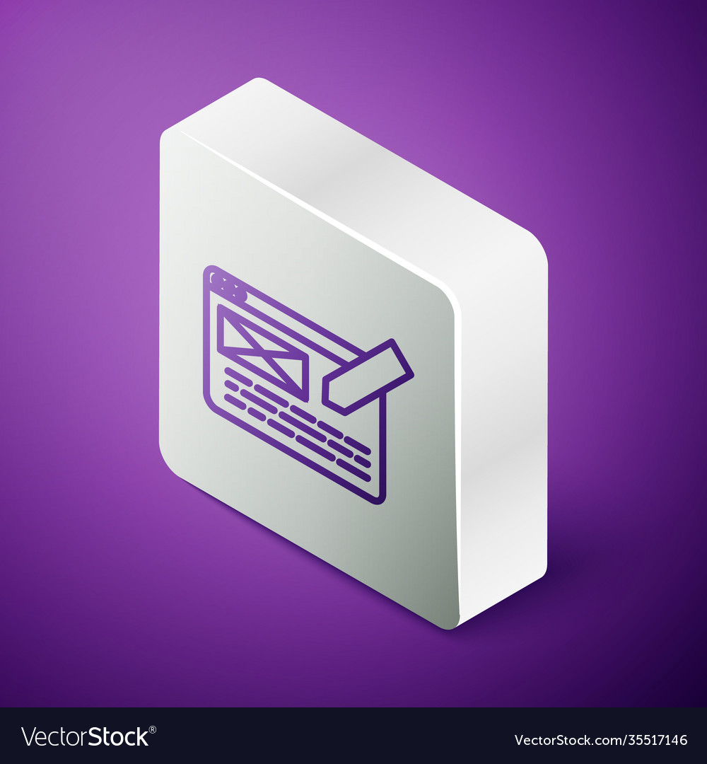 Isometric line ui or ux design icon isolated vector image Isometric line ui or ux design icon isolated