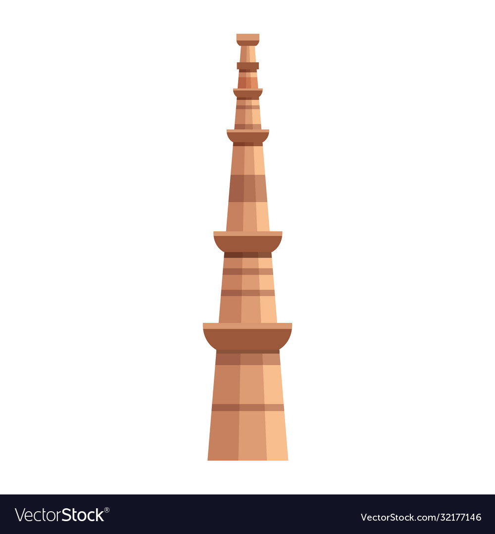 Qutub minar famous monument india Royalty Free Vector Image