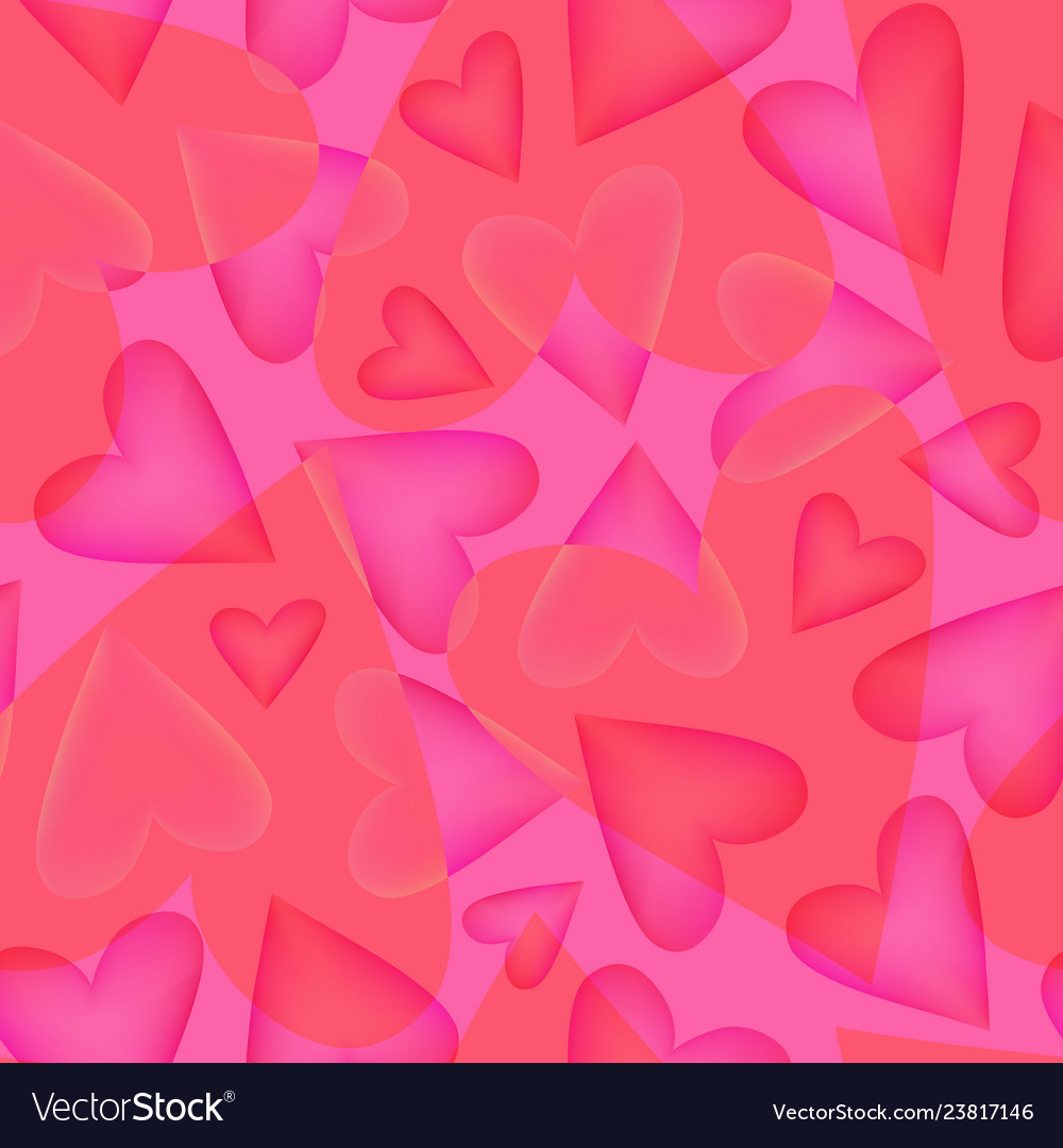 Seamless pattern with colored transparent hearts vector image Seamless pattern with colored transparent hearts